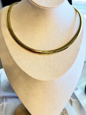 Joan Rivers Gold-Tone Herringbone Collar Necklace  17” vtg
